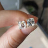 5.20 Ct Certified White Square Cut Moissanite Solitaire Studs Gold Vermeil - GEMHUB & CO.