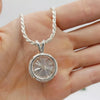 7.50 Ct White Round Cut Moissanite Solitaire Pendant In Vermeil 925 Silver - View 3 - GEMHUB & CO.