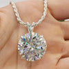 7.50 Ct White Round Cut Moissanite Solitaire Pendant In Vermeil 925 Silver - GEMHUB & CO.