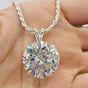 7.50 Ct White Round Cut Moissanite Solitaire Pendant In Vermeil 925 Silver