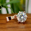 4 Ct Certified Round White Moissanite Solitaire Pendant Gold Vermeil Pendant - View 2 - GEMHUB & CO.