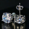 4.20 Ct Certified Round Cut White Moissanite Studs In Vermeil 925 Silver - GEMHUB & CO.