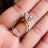 5.5 Ct White Moissanite Round Solitaire Ring - 925 Sterling Silver Gold Vermeil