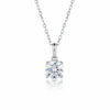 Certified 2.80 Ct Round Cut White Moissanite Solitaire Pendant In 18K Gold Plated V 18K Gold Plated