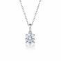 Certified 2.80 ct DEW Round Cut White Moissanite Solitaire Pendant In 18K Gold Plated V 18K Gold Plated