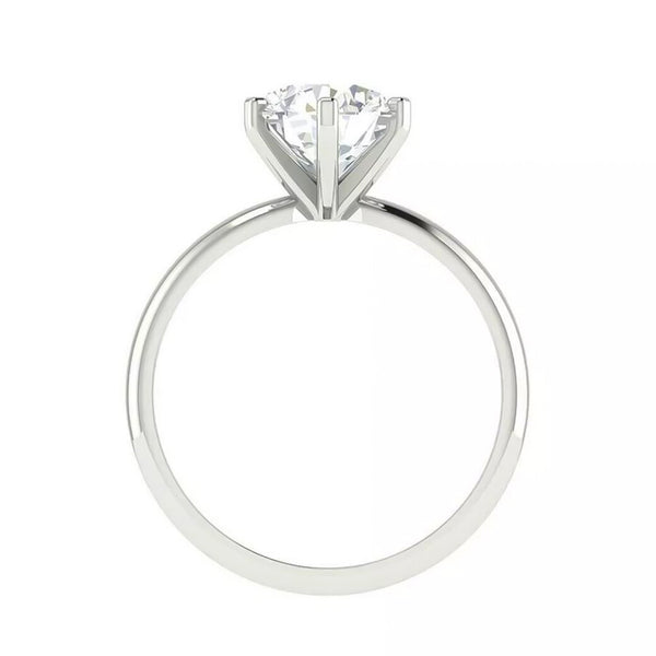 2.20 Ct Round Cut White Moissanite Solitaire in Engagement Ring 18K Gold Plated Ver 18K Gold Plated