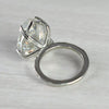 3.25Ct Certified Pear Cut White Moissanite Solitaire Ring 18K Gold Plated