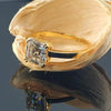 2.40 Ct Certified Asscher Cut White Solitaire Moissanite Ring 18K Gold Plated Verme 18K Gold Plated