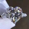 5.10 Ct Certified Heart Cut Solitaire White Soliatire Moissanite Ring 18K Gold Plat 18K Gold Plated