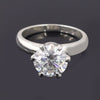 2.70 Ct Certified Round Cut White Moissanite Solitaire Ring 18K Gold Plated
