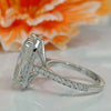 3.95 Ct Certified Radiant Cut Solitaire White Moissanite Ring 18K Gold Plated Verme 18K Gold Plated
