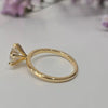 Certified 3.40 Ct White Moissanite Solitaire Statement Ring 18K Gold Plated