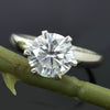 2.70 Ct Certified Round Cut White Moissanite Solitaire Ring 18K Gold Plated