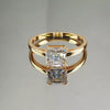 2.40 Ct Certified Asscher Cut White Solitaire Moissanite Ring 18K Gold Plated Verme 18K Gold Plated