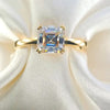 2.40 Ct Certified Asscher Cut White Solitaire Moissanite Ring 18K Gold Plated Verme 18K Gold Plated