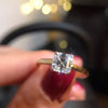 2.40 Ct Certified Asscher Cut White Solitaire Moissanite Ring 18K Gold Plated Verme 18K Gold Plated
