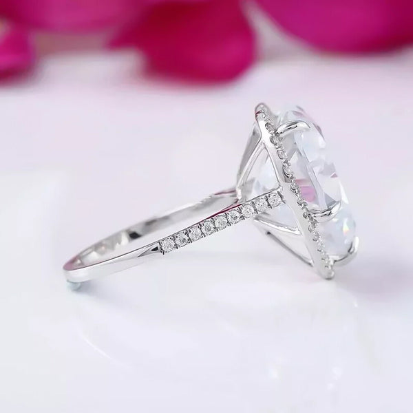 6.7 Ct White Moissanite Heart Solitaire Ring - 925 Sterling Silver Gold Vermeil