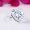 6.7 Ct White Moissanite Heart Solitaire Ring - 925 Sterling Silver Gold Vermeil