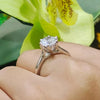 Certified 3 Ct. Round Cut White Moissanite Solitaire Ring in 18K Gold Plated Vermei 18K Gold Plated