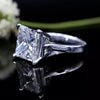 3.10 Ct Certified Princess Cut White Solitaire Moissanite Ring 18K Gold Plated Verm 18K Gold Plated