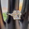 4.50 Ct Certified Radiant Cut White Solitaire Moissanite Ring 18K Gold Plated Verme 18K Gold Plated