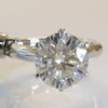 Certified 4.60 Ct Round Cut White Moissanite Solitaire Statement Ring In 18K Gold P 18K Gold Plated