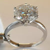 Certified 4.60 Ct Round Cut White Moissanite Solitaire Statement Ring In 18K Gold P 18K Gold Plated