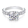 Certified 3.50Ct Cushion Cut White Soliatire Moissanite Solitaire Ring 18K Gold Pla 18K Gold Plated