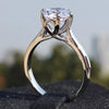 Certified 3 Ct. Round Cut White Moissanite Solitaire Ring in 18K Gold Plated Vermei 18K Gold Plated