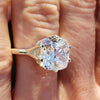 5.85 Ct Certified Cushion Cut White Solitaire Moissanite Ring 18K Gold Plated Verme 18K Gold Plated
