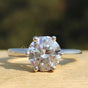 Certified 3 Ct. Round Cut White Moissanite Solitaire Ring in 18K Gold Plated Vermei 18K Gold Plated