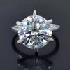 8.50 Ct Certified Round Cut White Moissanite Solitaire Ring In 18K Gold Plated Verm 18K Gold Plated