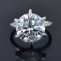 8.50 Ct Certified Round Cut White Moissanite Solitaire Ring In 18K Gold Plated Verm 18K Gold Plated