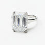 4.8 ct DEW White Moissanite Emerald Solitaire Ring - 18K Gold Vermeil on 925 Sterling Silver