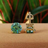 4.50 Ct Certified Round Cut Blue Moissanite Earring Studs In Gold Vermeil - GEMHUB & CO.