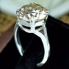 3.50 Ct Certified Round Cut White Moissanite Solitaire Ring In 18K Gold Plated Verm 18K Gold Plated