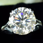 3.50 Ct Certified Round Cut White Moissanite Solitaire Ring In 18K Gold Plated Verm 18K Gold Plated