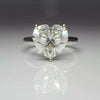 Certified 3.75 Ct Heart Cut White Moissanite Solitaire Ring In 18K Gold Plated Verm 18K Gold Plated