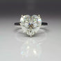 Certified 3.75 Ct Heart Cut White Moissanite Solitaire Ring In 18K Gold Plated Verm 18K Gold Plated