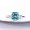 Certified 3.20 Ct Round Cut Blue Moissanite Engagement Ring In Gold Vermeil - GEMHUB & CO.
