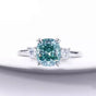 Certified 3.20 Ct Round Cut Blue Moissanite Engagement Ring In Gold Vermeil