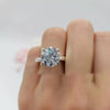 2.90 Ct Certified Round Cut Off White Moissanite Ring In 18K Gold Plated