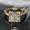 3.70 Ct Certified White Moissanite Asscher Cut Solitaire Ring 18K Gold Plated Verme 18K Gold Plated