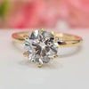 Certified 3.40 Ct Pear Cut White Moissanite Solitaire Statement Ring 18K Gold Plate 18K Gold Plated