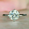 Certified 2.20 Ct. Emerald Cut White Round Moissanite Solitaire Ring in 18K Gold Plated