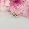 Certified 3.40 Ct Pear Cut White Moissanite Solitaire Statement Ring 18K Gold Plate 18K Gold Plated