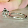 Certified 2.20 Ct. Emerald Cut White Round Moissanite Solitaire Ring in 18K Gold Plated
