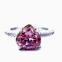 Certified 4ct VVS1 Trillion Cut Pink Moissanite Ring For Gift in 18K Gold Plated