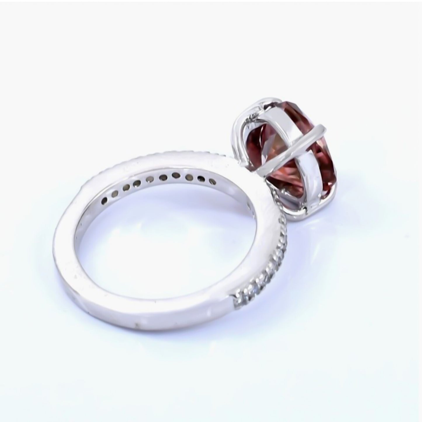 Certified 4ct Natural VVS1 Trillion Cut Pink Moissanite Ring For Gift in 18K Gold P 18K Gold Plated