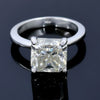 Certified Natural 5.2ct VS1/Radiant Cut/White Moissanite Ring 18K Gold Plated Verme 18K Gold Plated